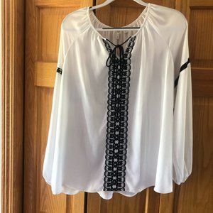 Cato Black and White Flowy Shirt